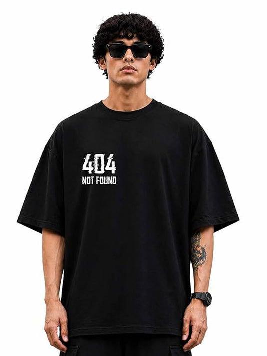 404 Not Found Black Oversized T-Shirt