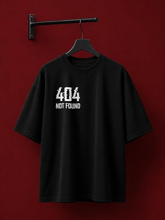 404 Not Found Black Oversized T-Shirt